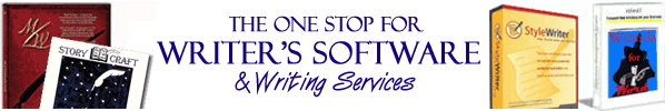 The One Stop 
for Writers Software 
& Writing/Editing Services